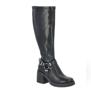 Ladies MaddenNYC Tall Buckle Boot - Black
